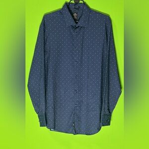 Men's Navy Blue Polka Dot Shirt XL by Brooklyn Brigade